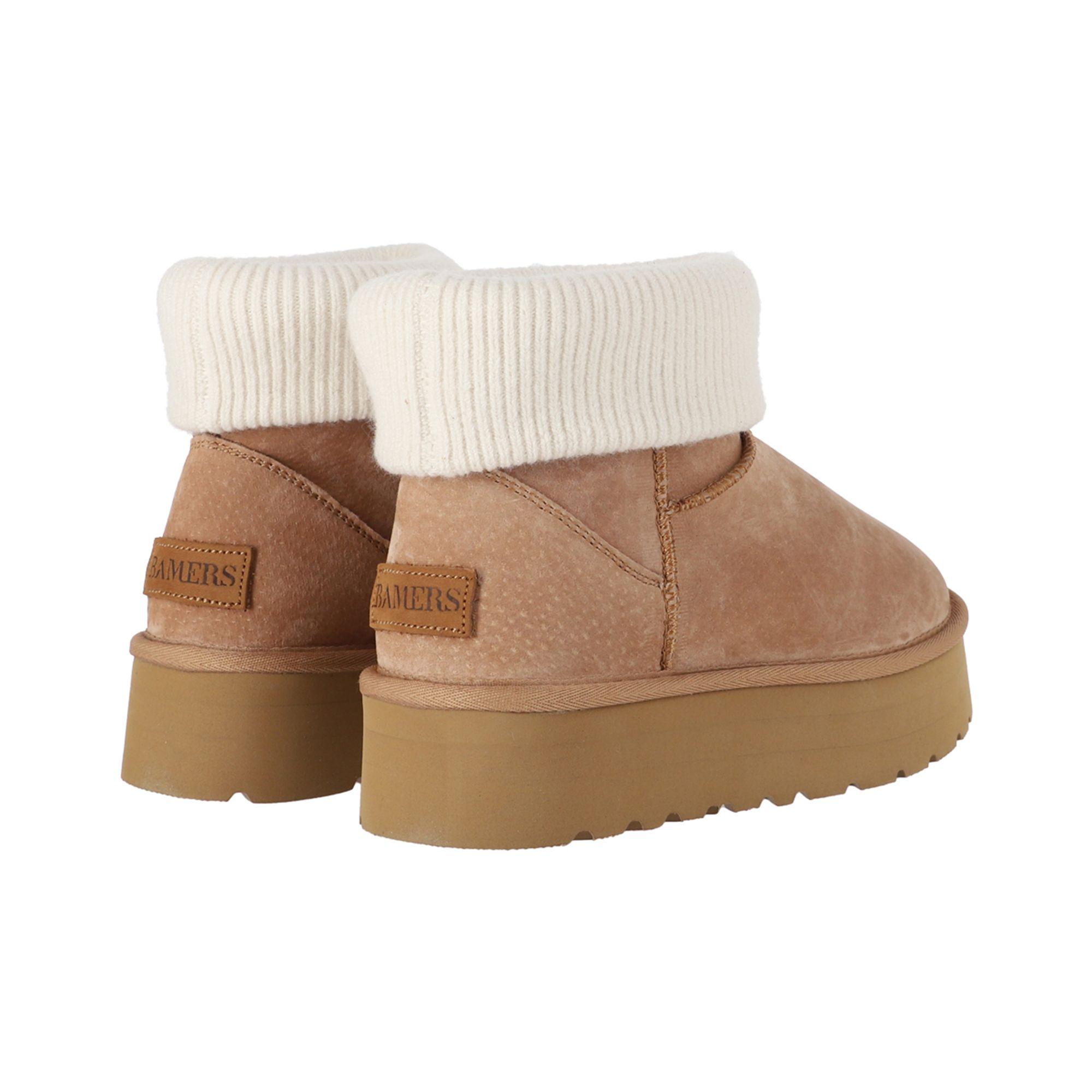 Botas Mujer Blast Mini Knit Caramel Plataforma Bamers-5