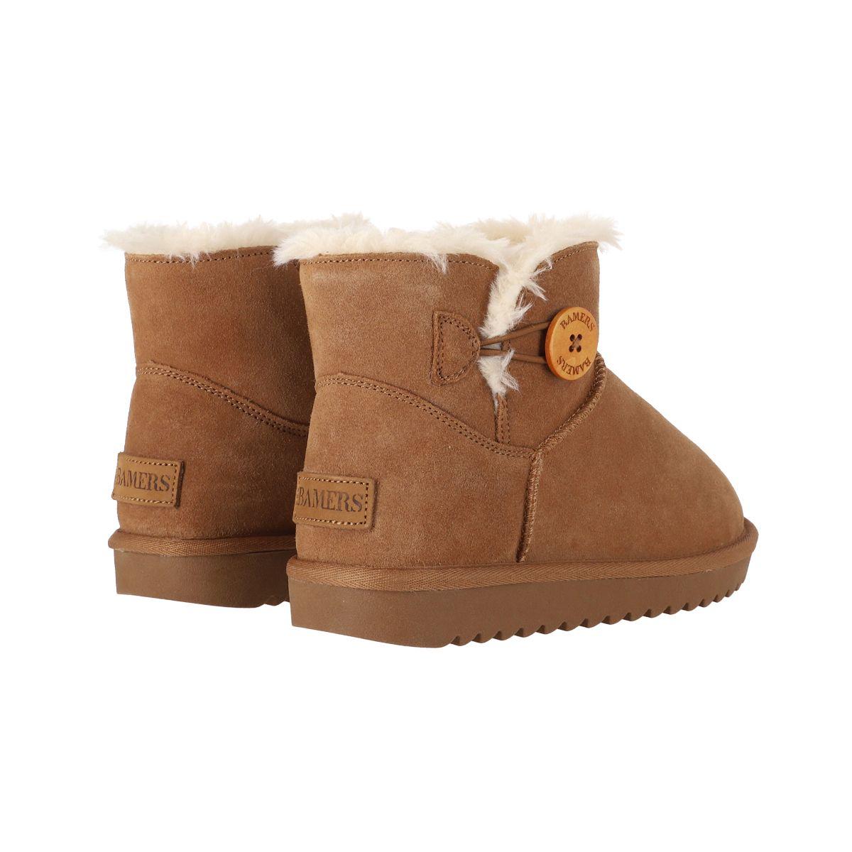 Botas Mujer Cuero Blast Button Short Caramel Bamers-5