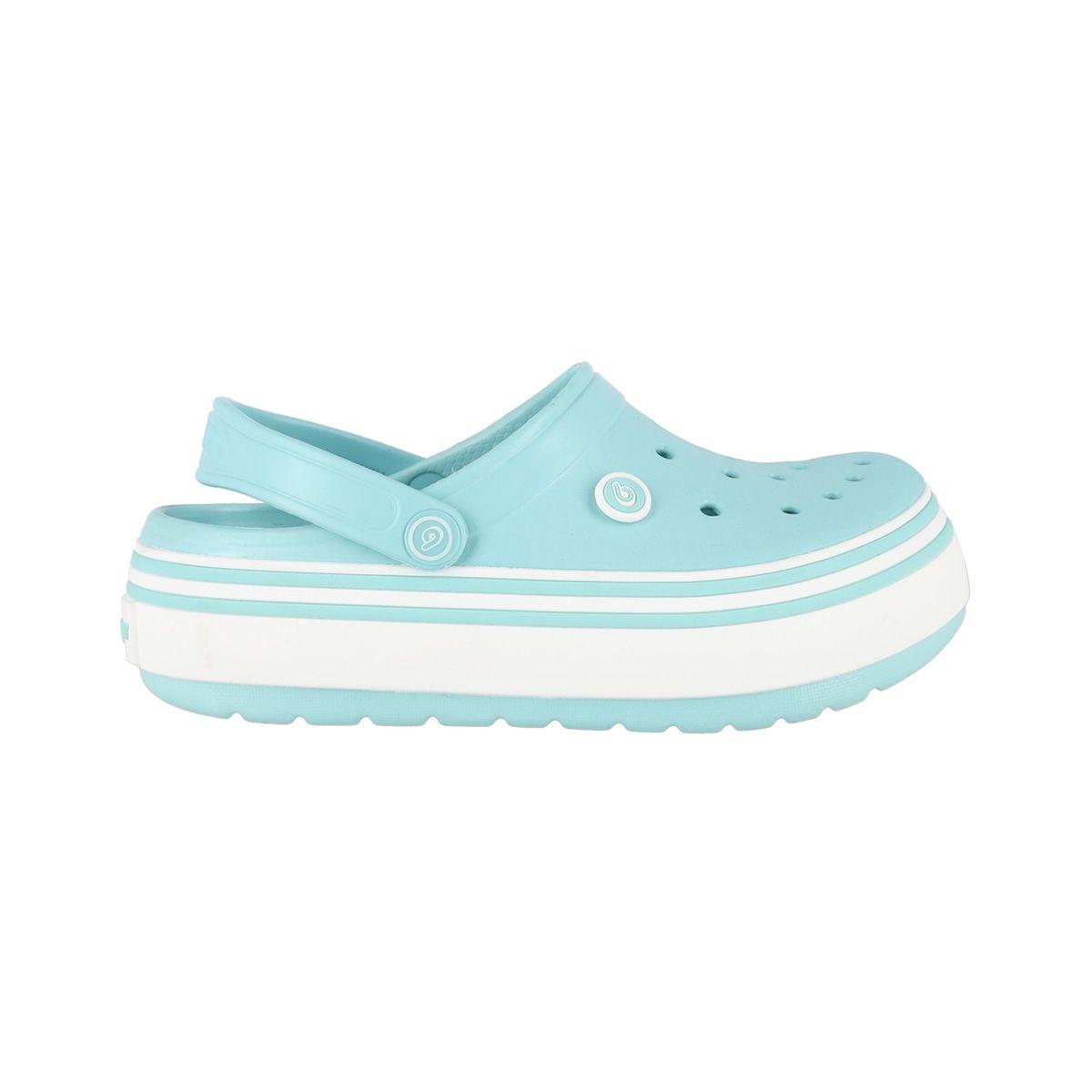Zuecos Plataforma Mujer Celeste Bamers Airline-0