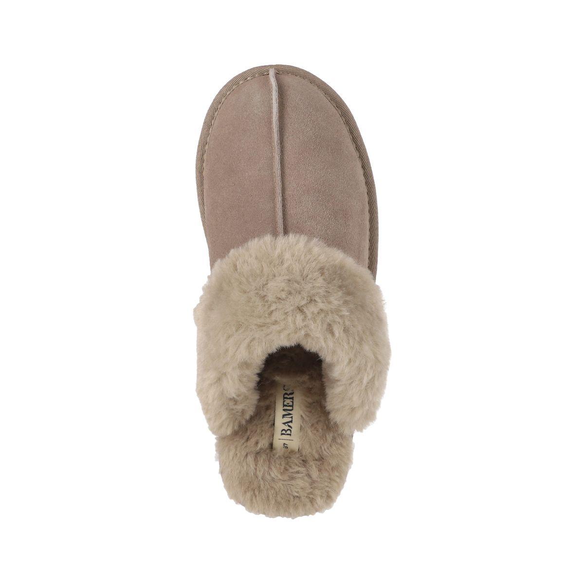 Pantuflas Mujer Cuero Fur Ii Taupe Bamers-2