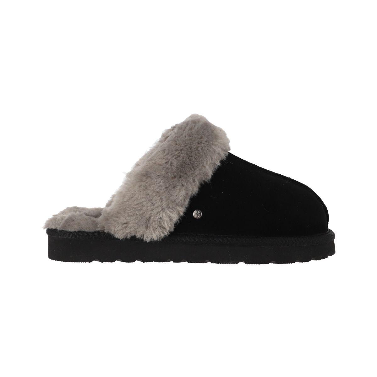 Pantuflas Mujer Cuero Fur Ii Negra Bamers-0