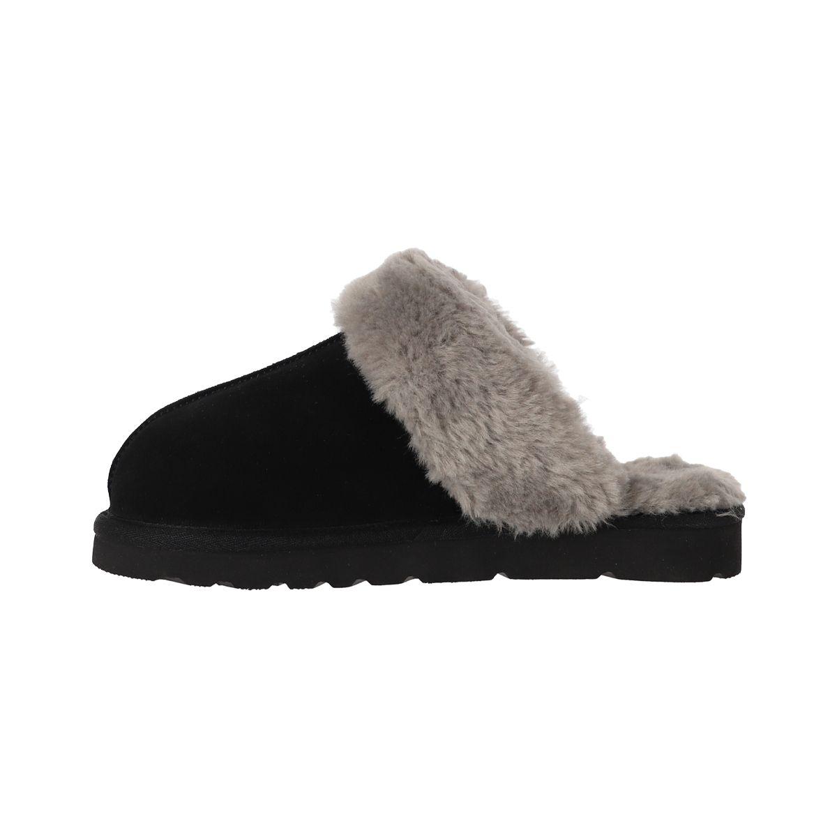 Pantuflas Mujer Cuero Fur Ii Negra Bamers-1
