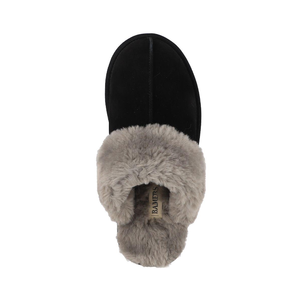 Pantuflas Mujer Cuero Fur Ii Negra Bamers-2