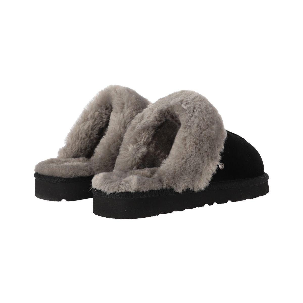 Pantuflas Mujer Cuero Fur Ii Negra Bamers-5