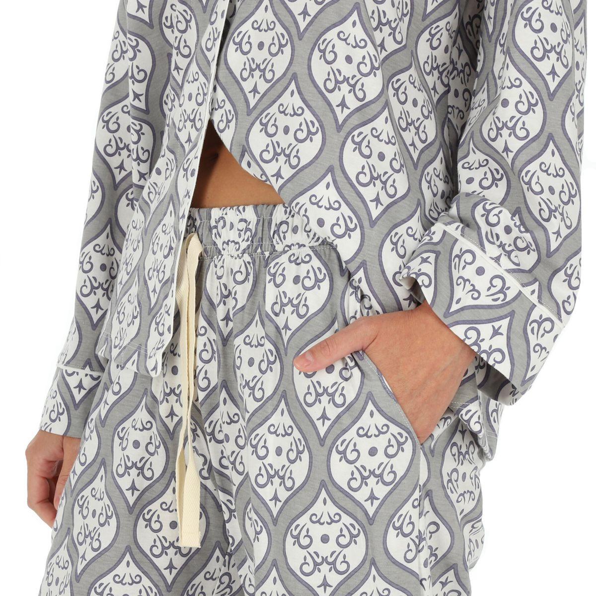 Pijama Bamers Paz Mujer Azul Print-3