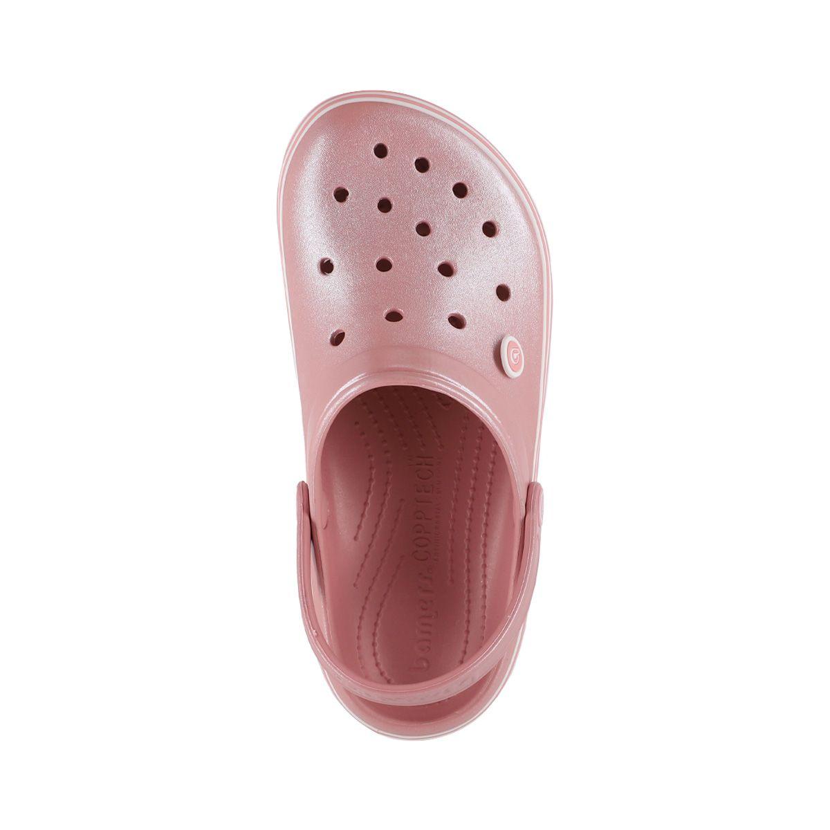 Zuecos Plataforma Mujer Bamers Rosa Metalico Airline-4