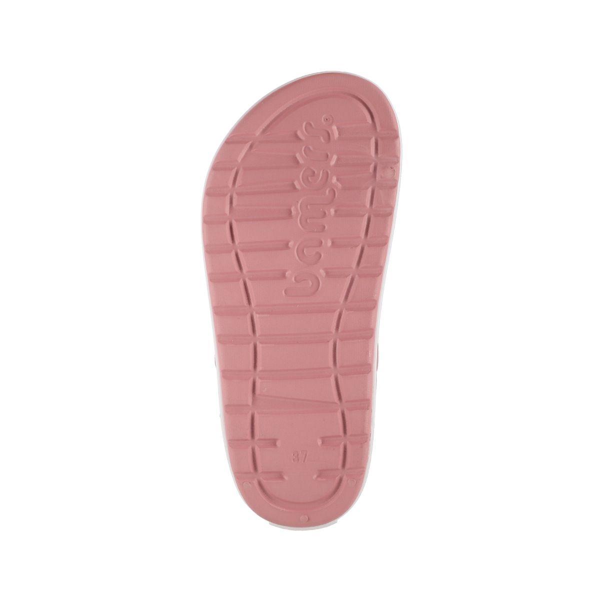 Zuecos Plataforma Mujer Bamers Rosa Metalico Airline-5
