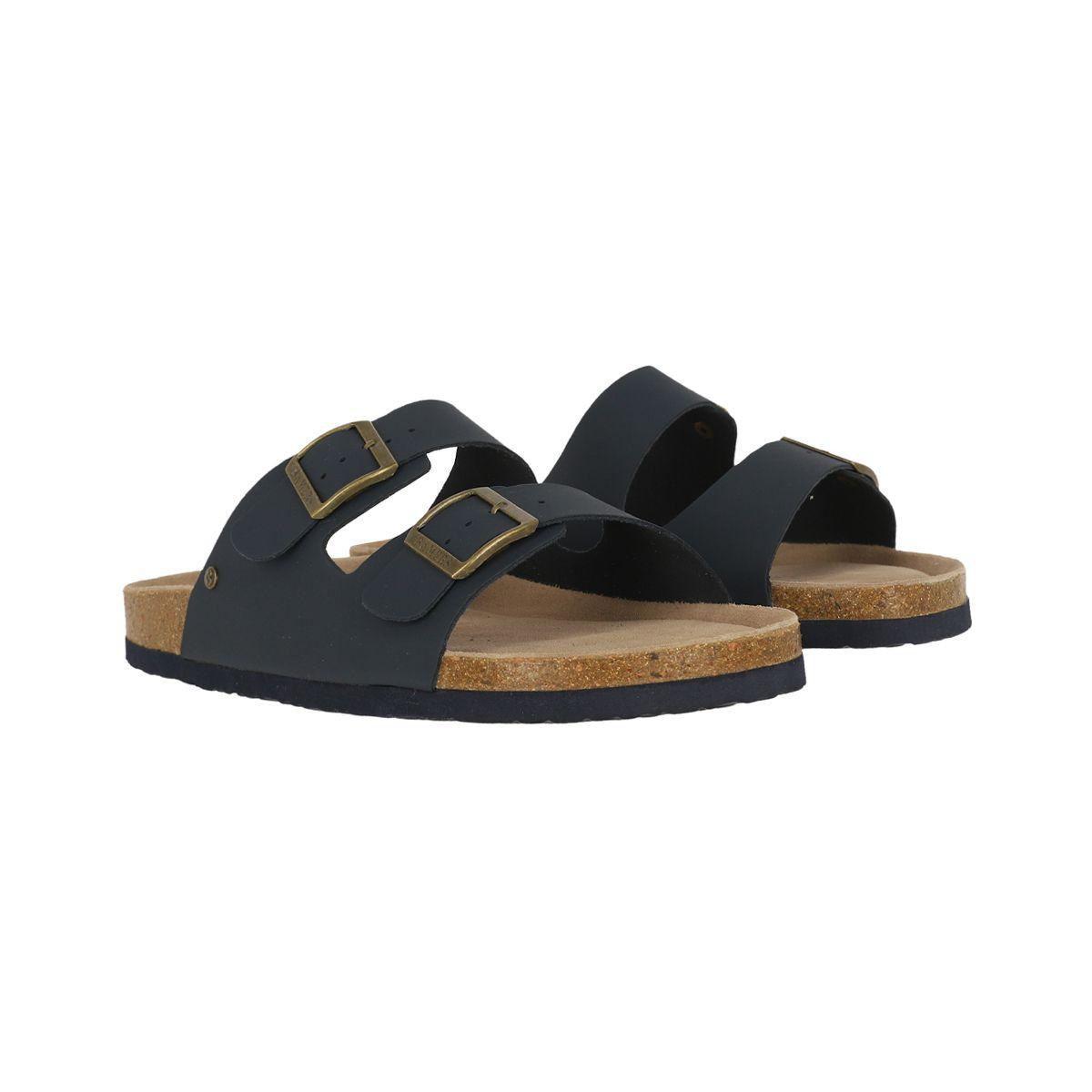 Sandalia Bamers Kend Cuero Hombre Azul-2