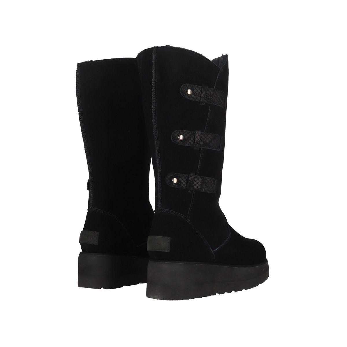 Bota Mujer  Bamers Cadiz High Cuero Negro-5