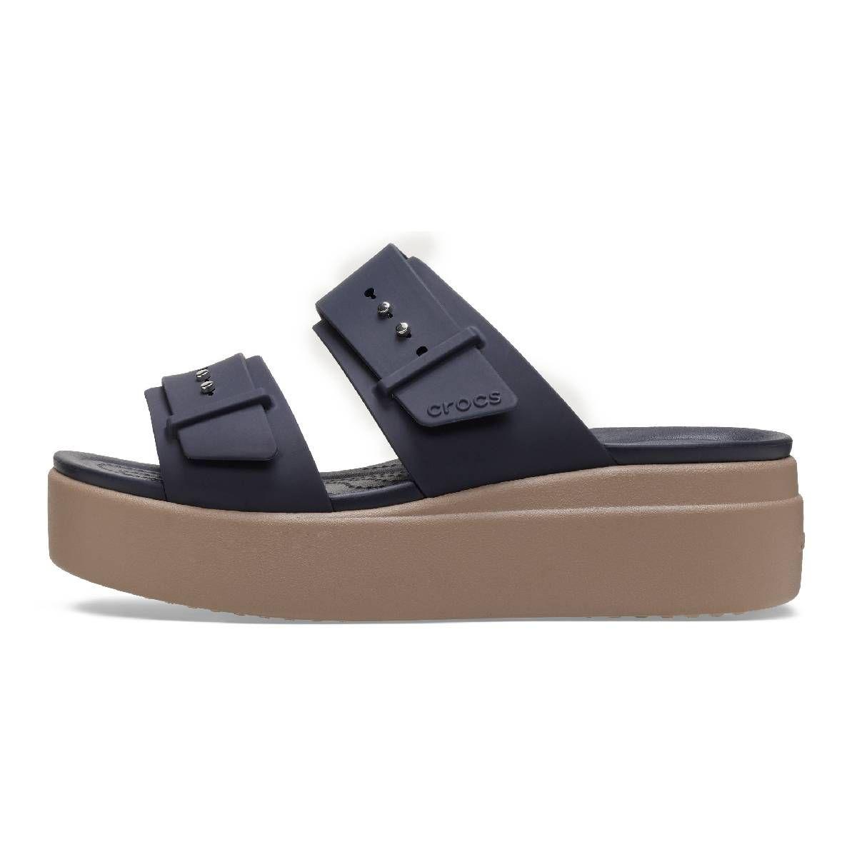 Sandalia Crocs Brooklyn Low Wedge Mujer Azul marino-2