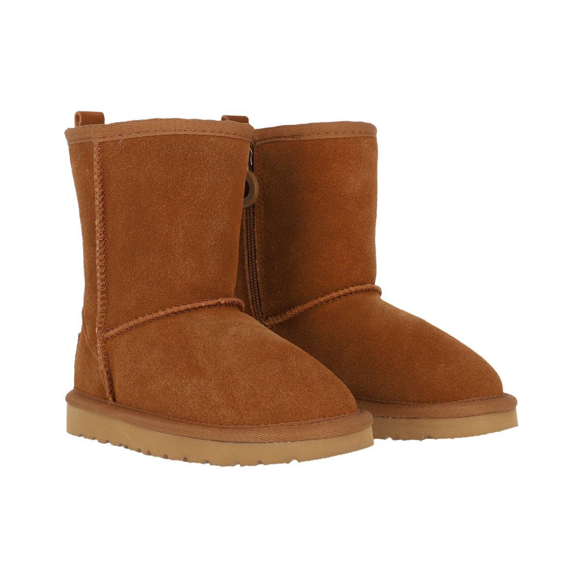 Bota Bamers Blast Cuero Niños Café-2