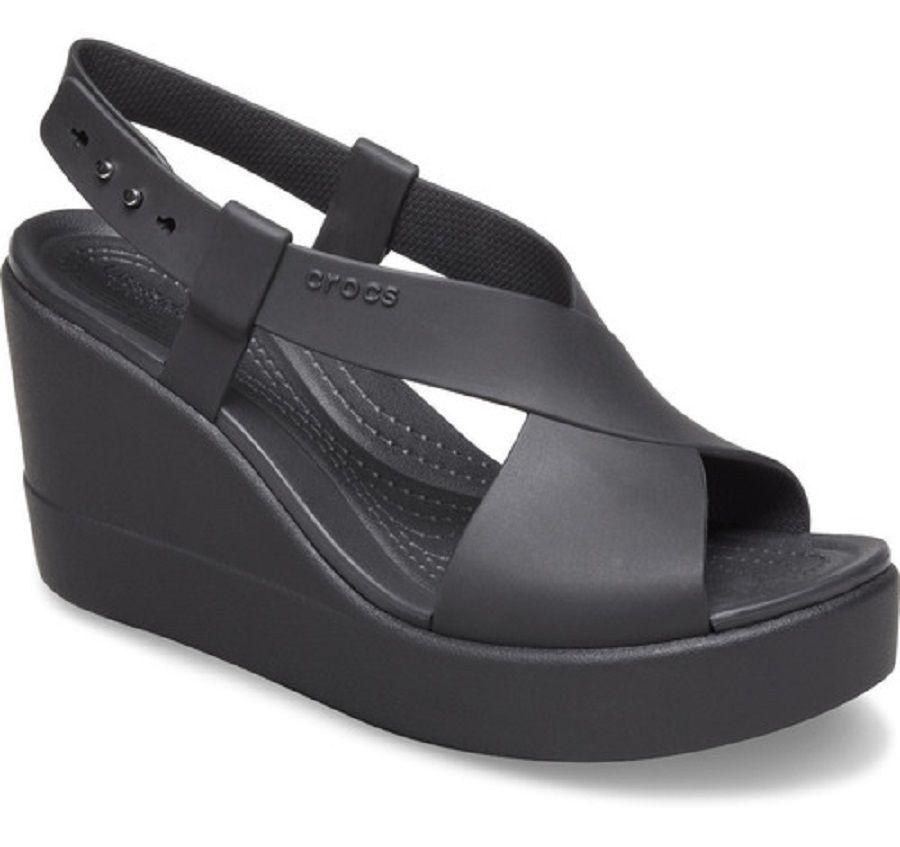 Sandalias Mujer Crocs Cs Brooklyn High Wedge W Black/black-0