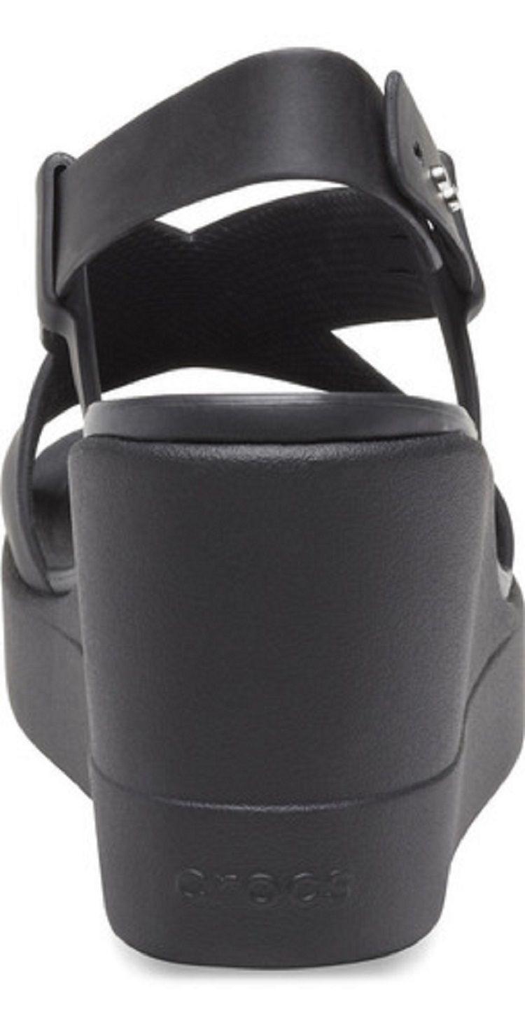 Sandalias Mujer Crocs Cs Brooklyn High Wedge W Black/black-3