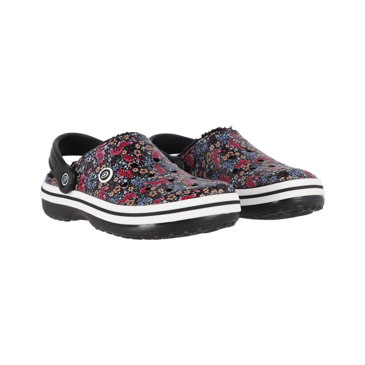 Zuecos Mujer Bamers Refugio Line Negro Print-4