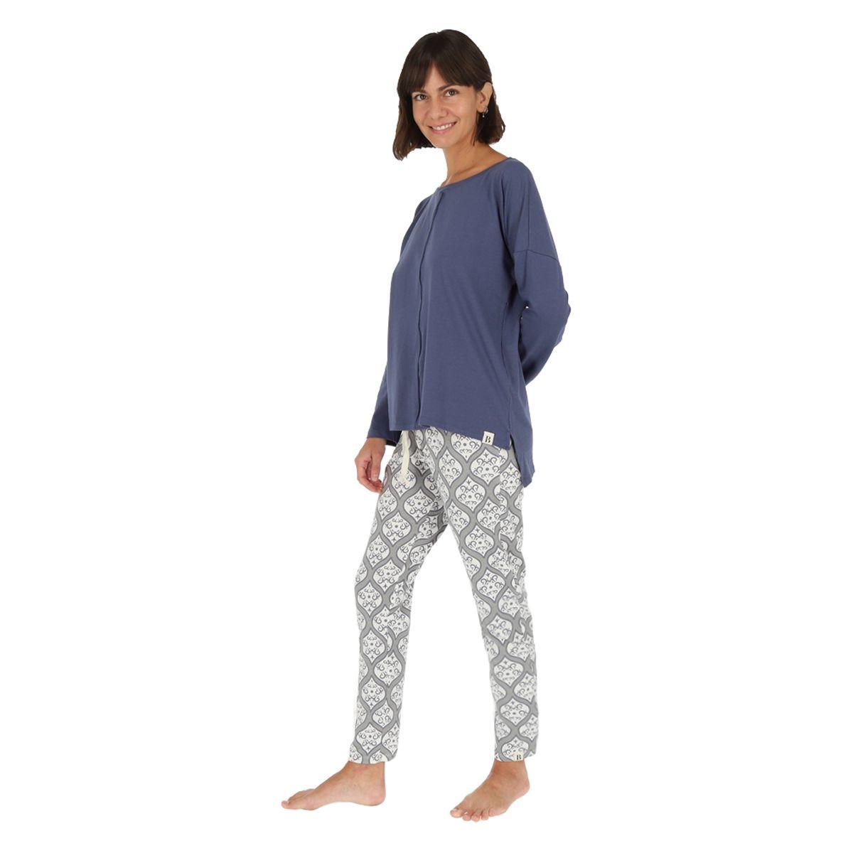 Pijama Bamers Rito Mujer Azul-1