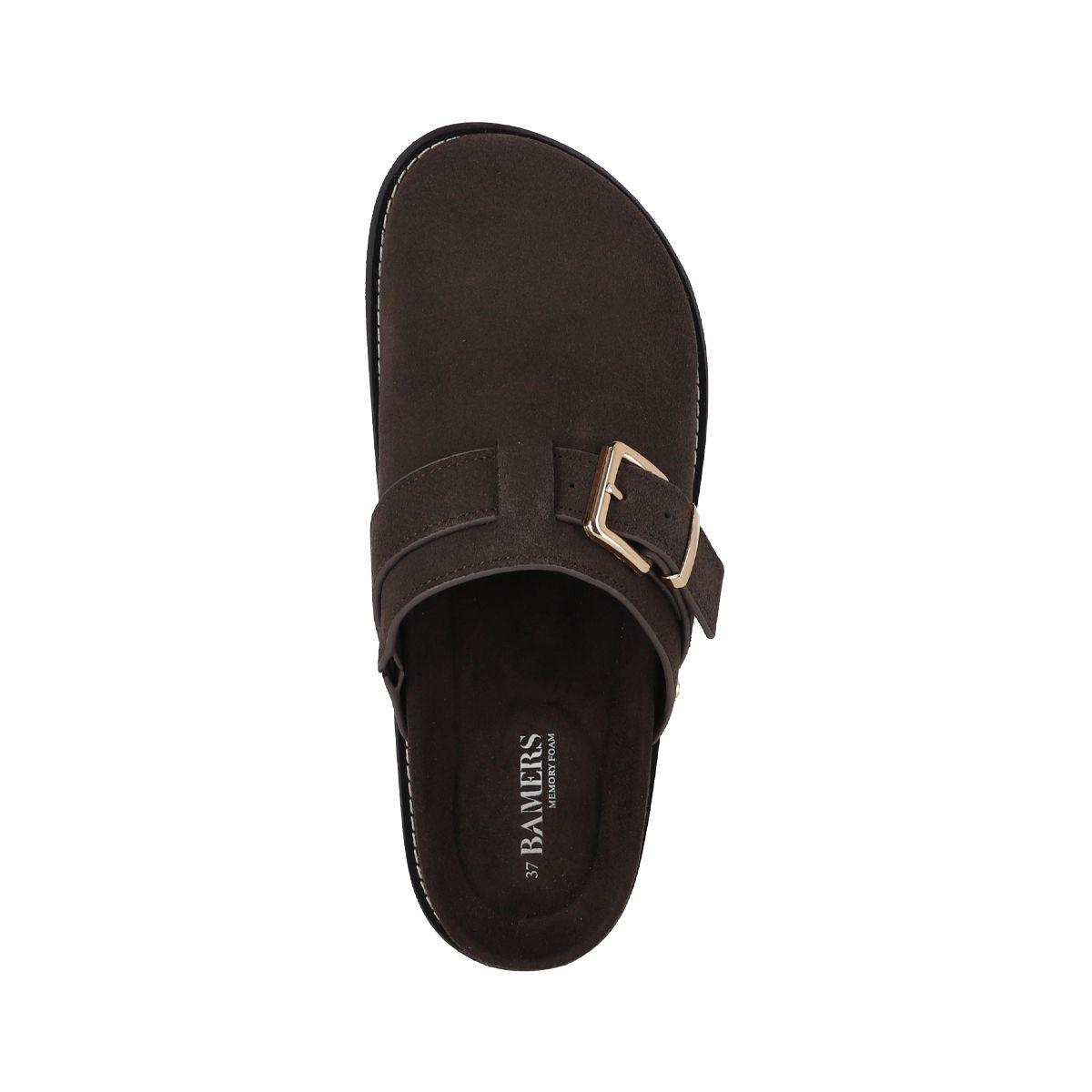 Zuecos Mujer Micaela Leather Café Bamers-2