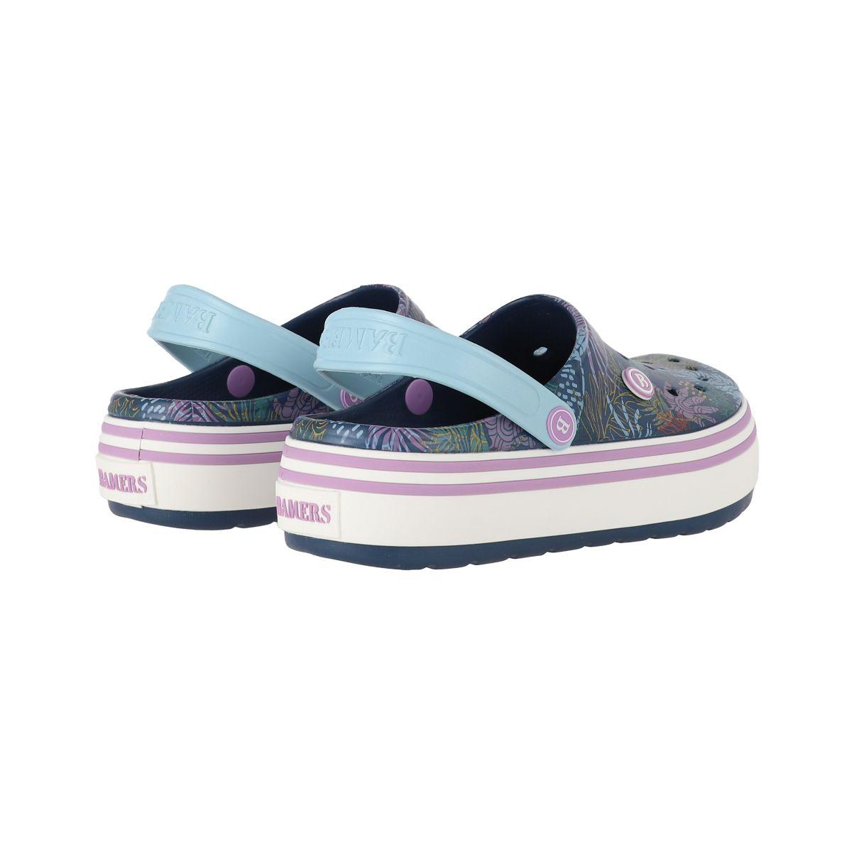 Zuecos Mujer Airline Plataforma Azul Marino Print Bamers-5