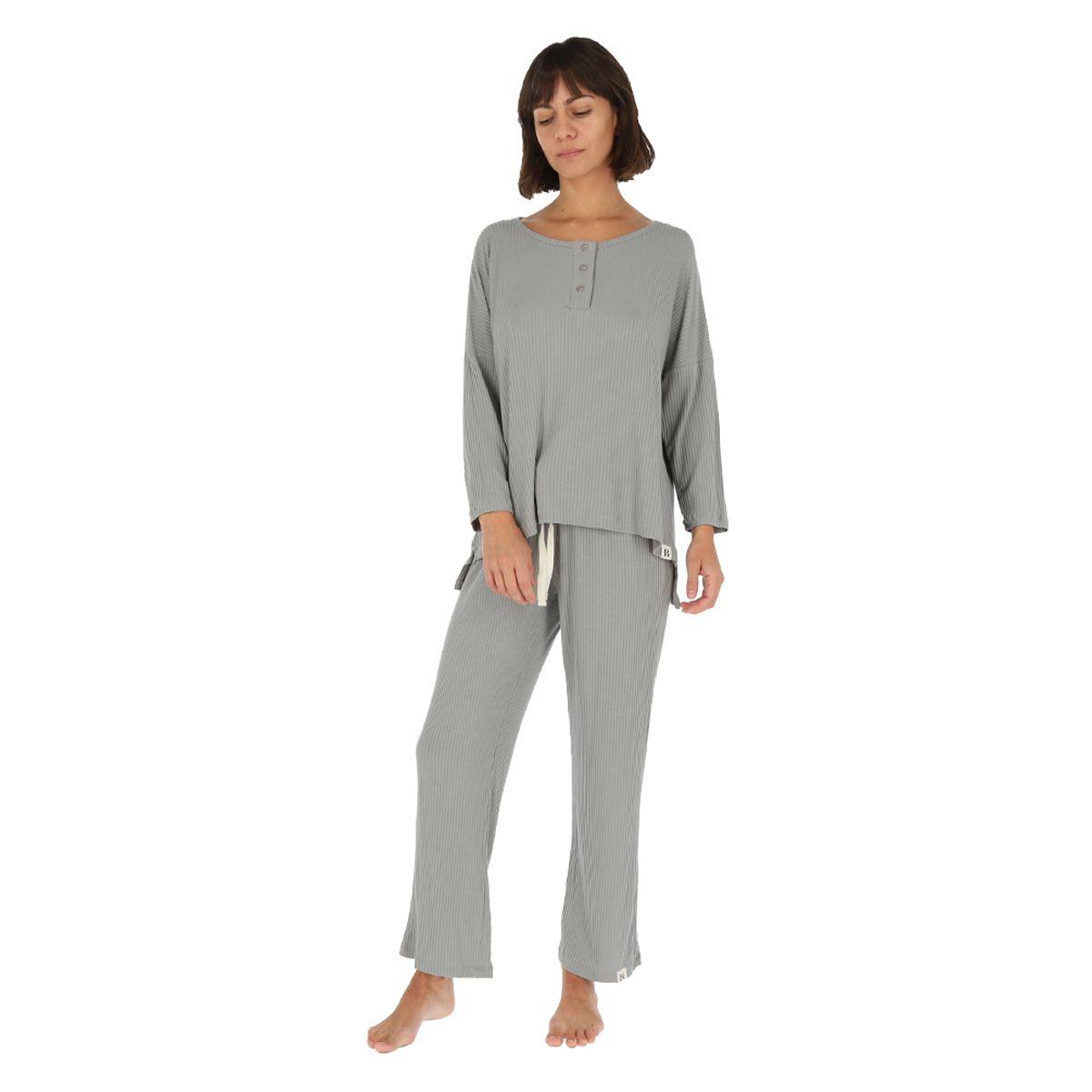 Pijama Bamers Oasis Mujer Gris-0