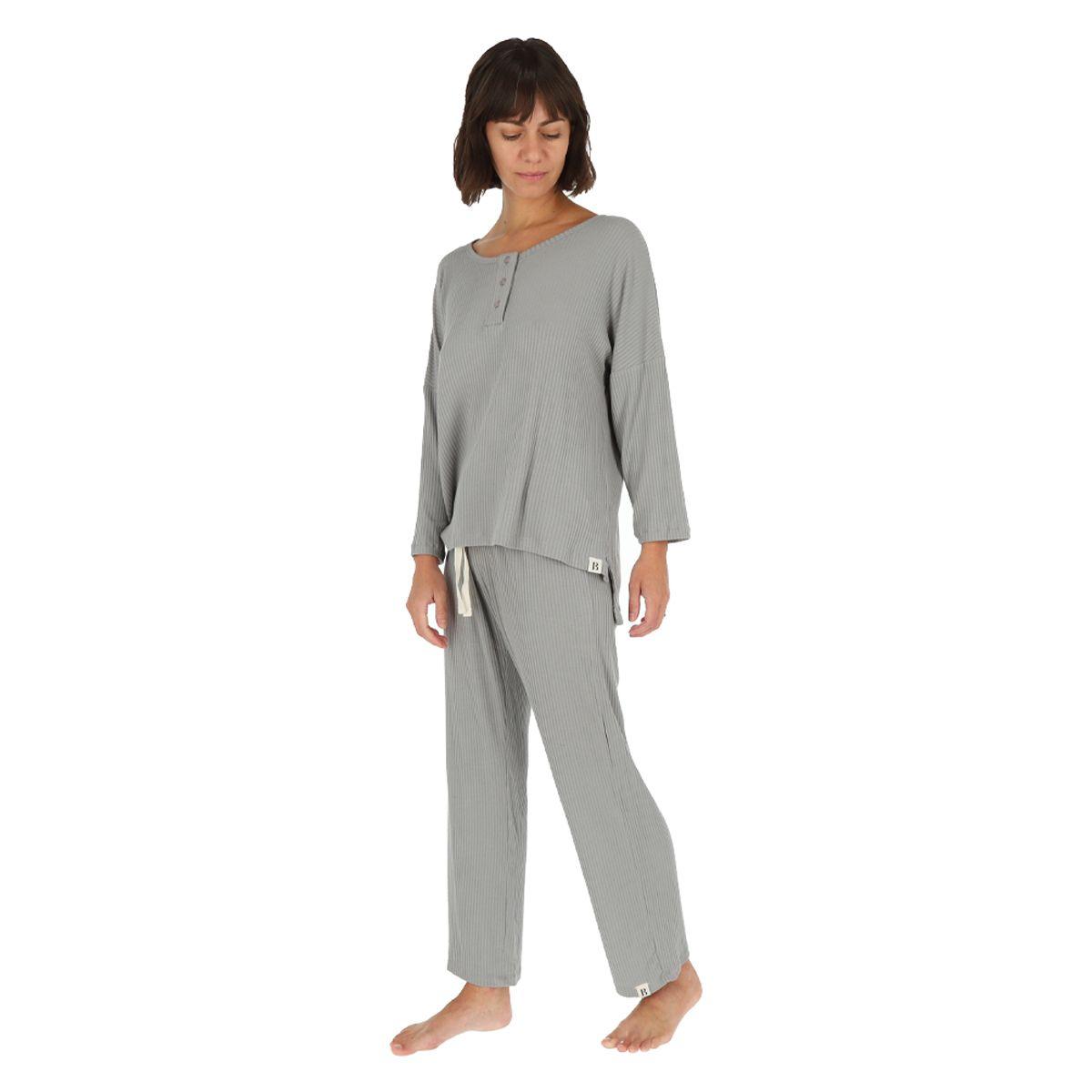 Pijama Bamers Oasis Mujer Gris-1