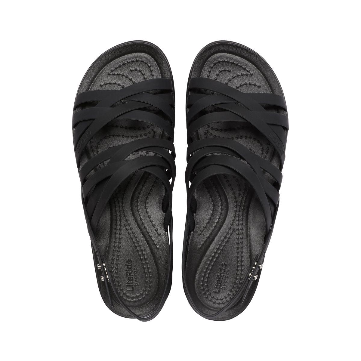 Sandalia Crocs Brooklyn Strappy Low WdgW Mujer Black-5