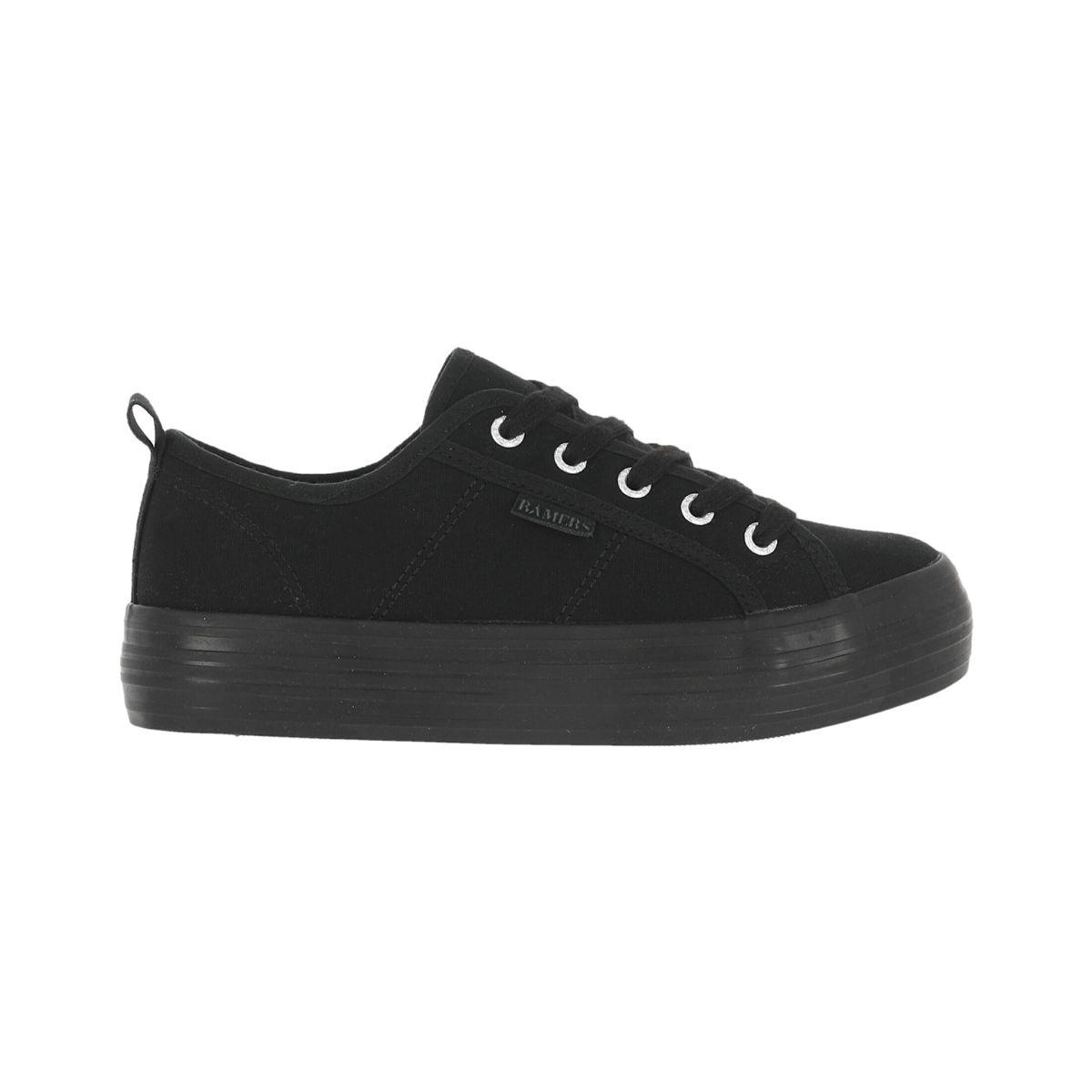 Zapatilla Plataforma II Mujer Bamers New Canvas Negro-0