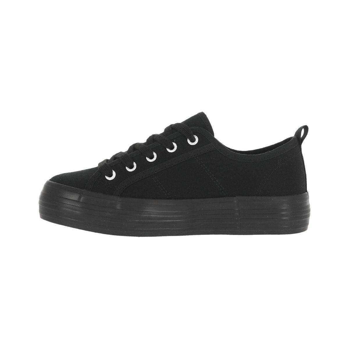 Zapatilla Plataforma II Mujer Bamers New Canvas Negro-1