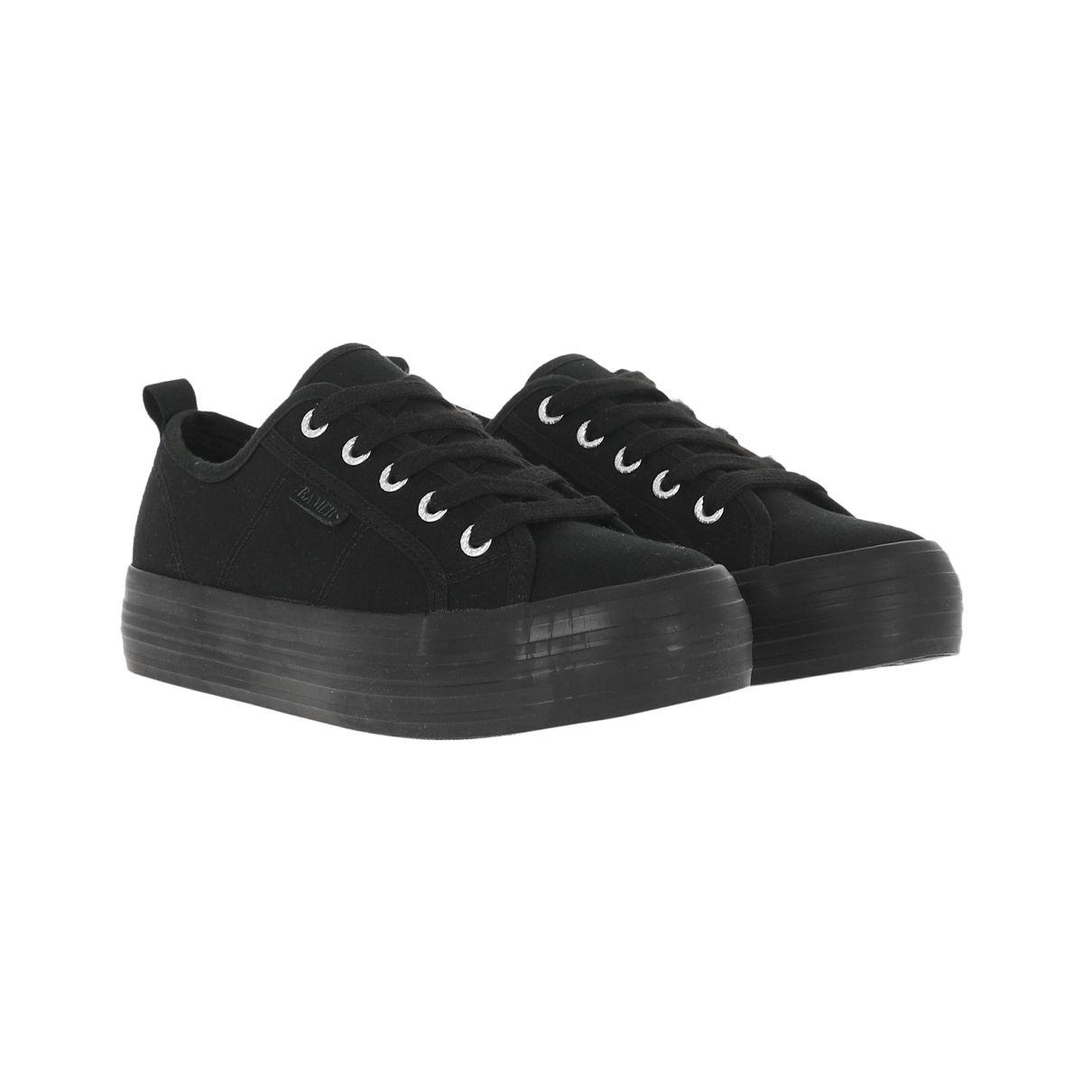 Zapatilla Plataforma II Mujer Bamers New Canvas Negro-2