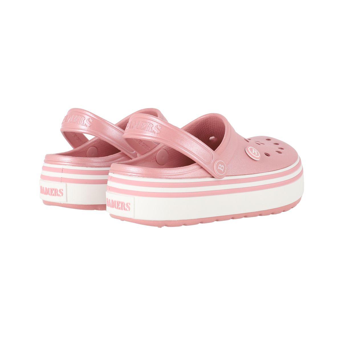 Zuecos Plataforma Niñas Bamers Airline Rosado Metálico-5