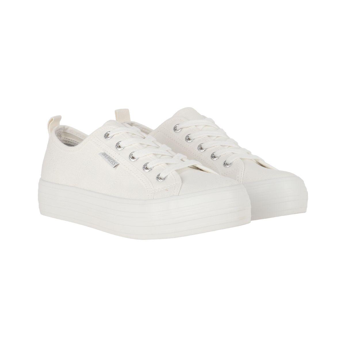 Zapatillas Mujer con Plataforma New Canvas III Bamers Blanco-4
