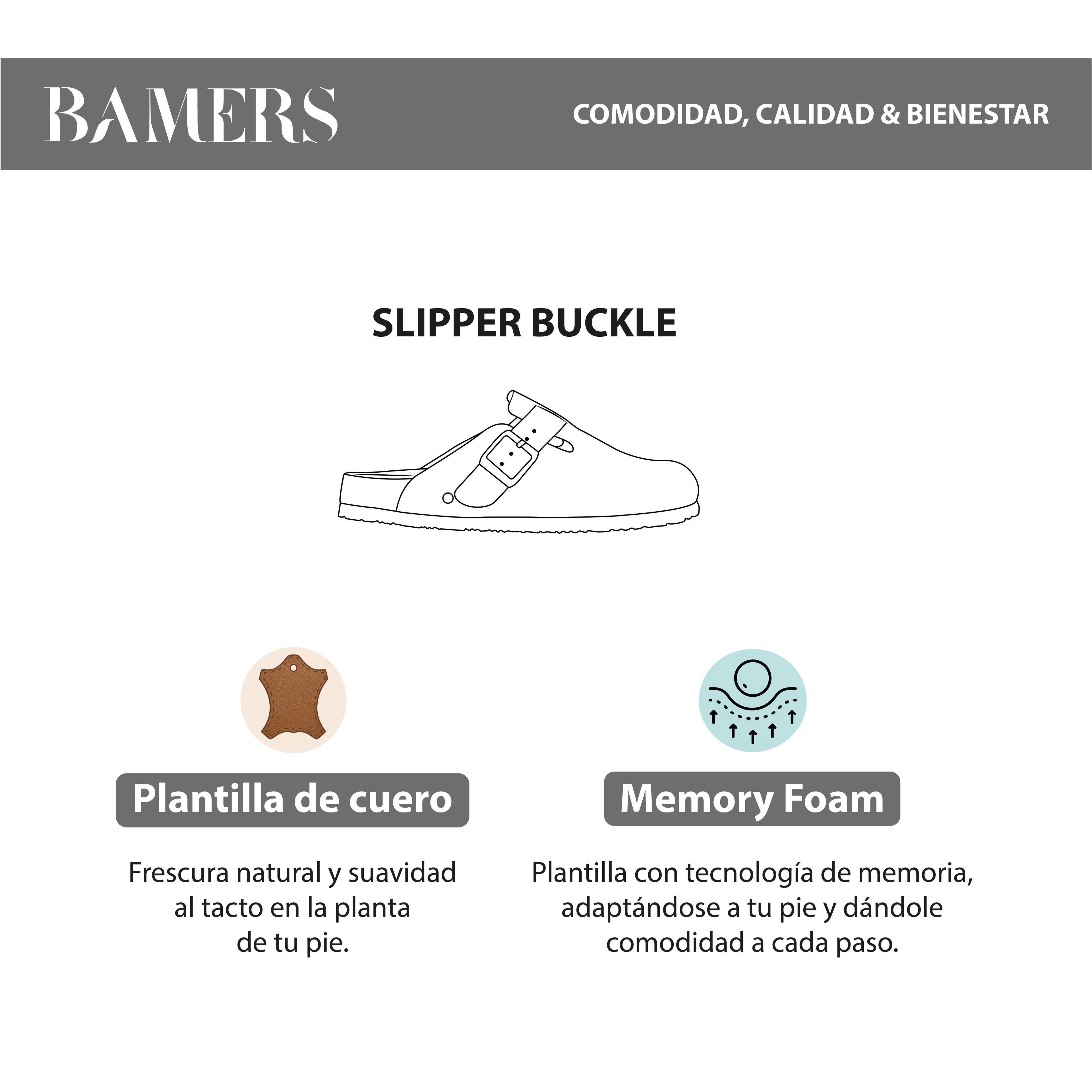 Zueco Mujer  Bamers Classic Buckle Negro-4