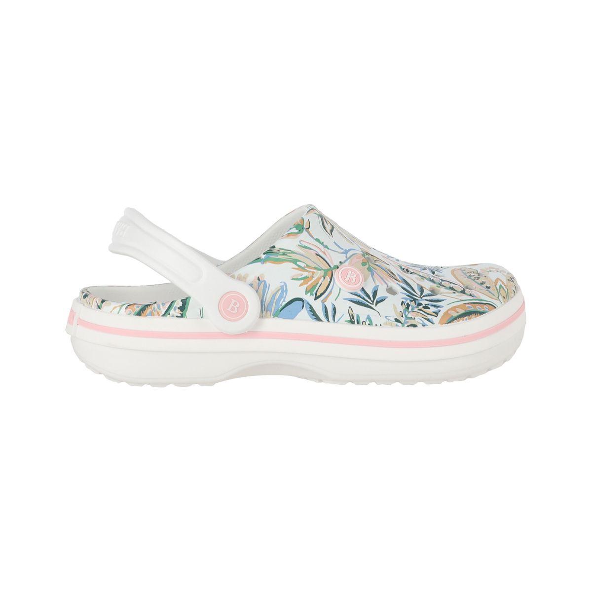 Zuecos Mujer Airline Bamers Estampado Blanco-0