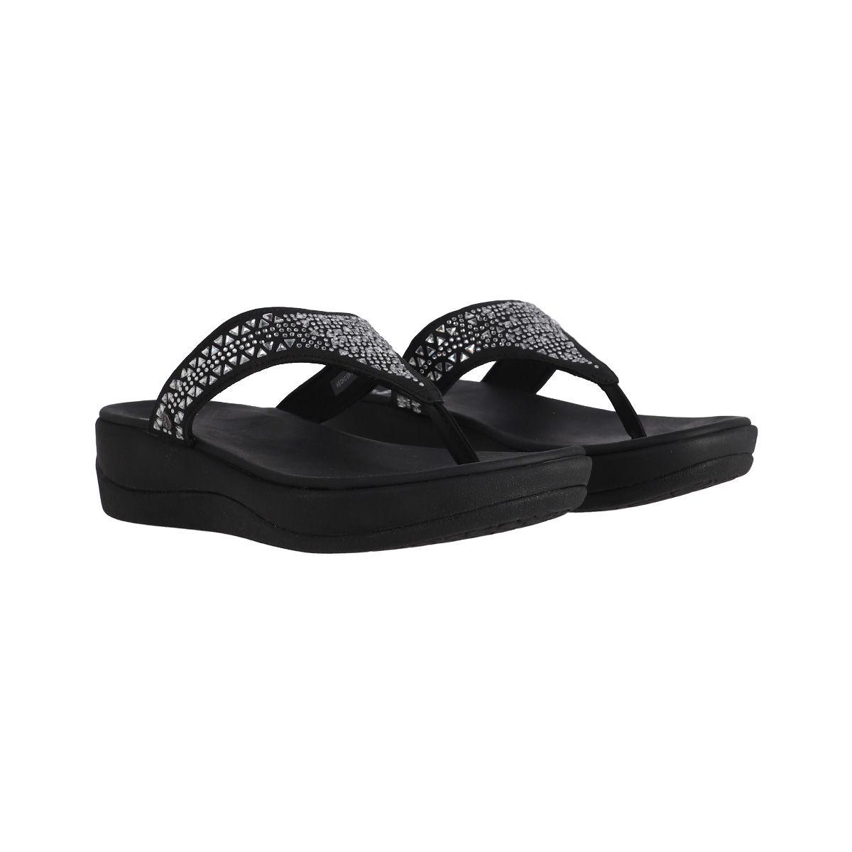 Hawaianas Plataforma Mujer Bamers Cruz Negro-4