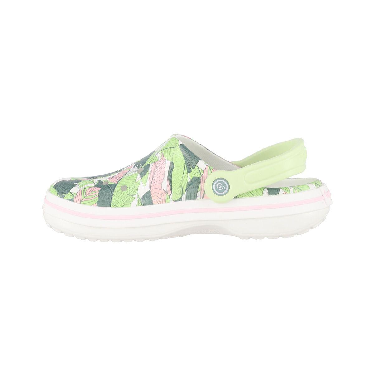 Zuecos Mujer Blanco Print Bamers Airline-1