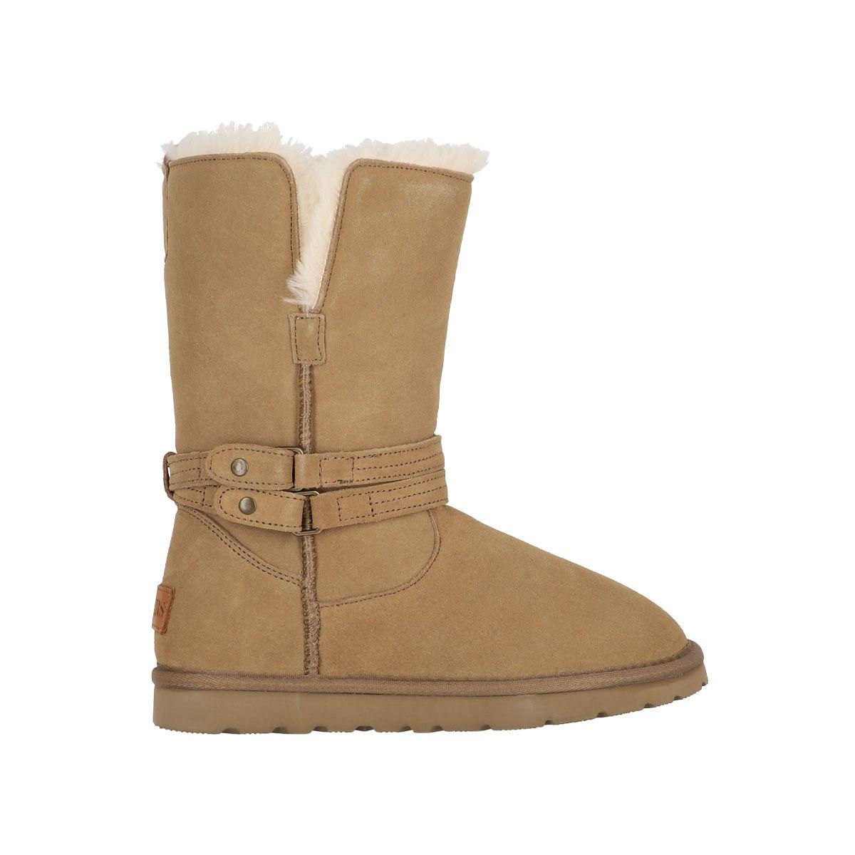 Bota Bamers Blast Belt Cuero Mujer Beige-0