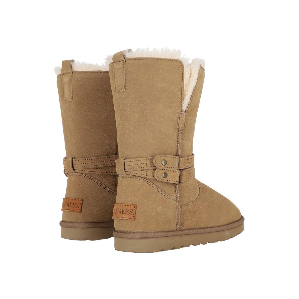 Bota Bamers Blast Belt Cuero Mujer Beige-5