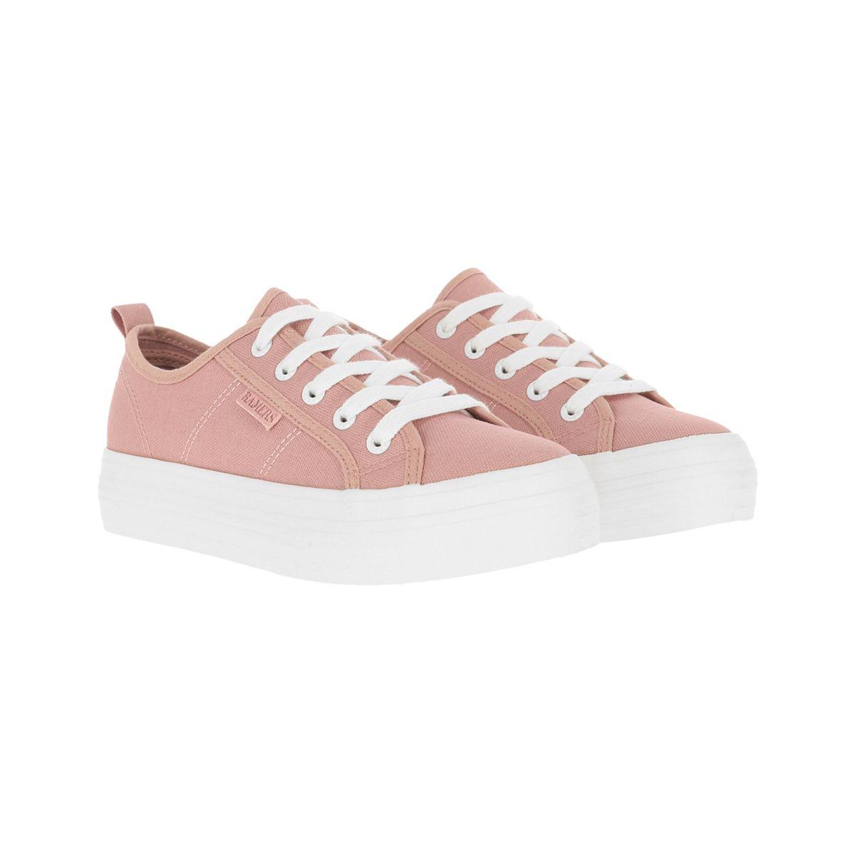 Zapatilla Bamers New Canvas Platform Mujer Rosa Envejecido-2