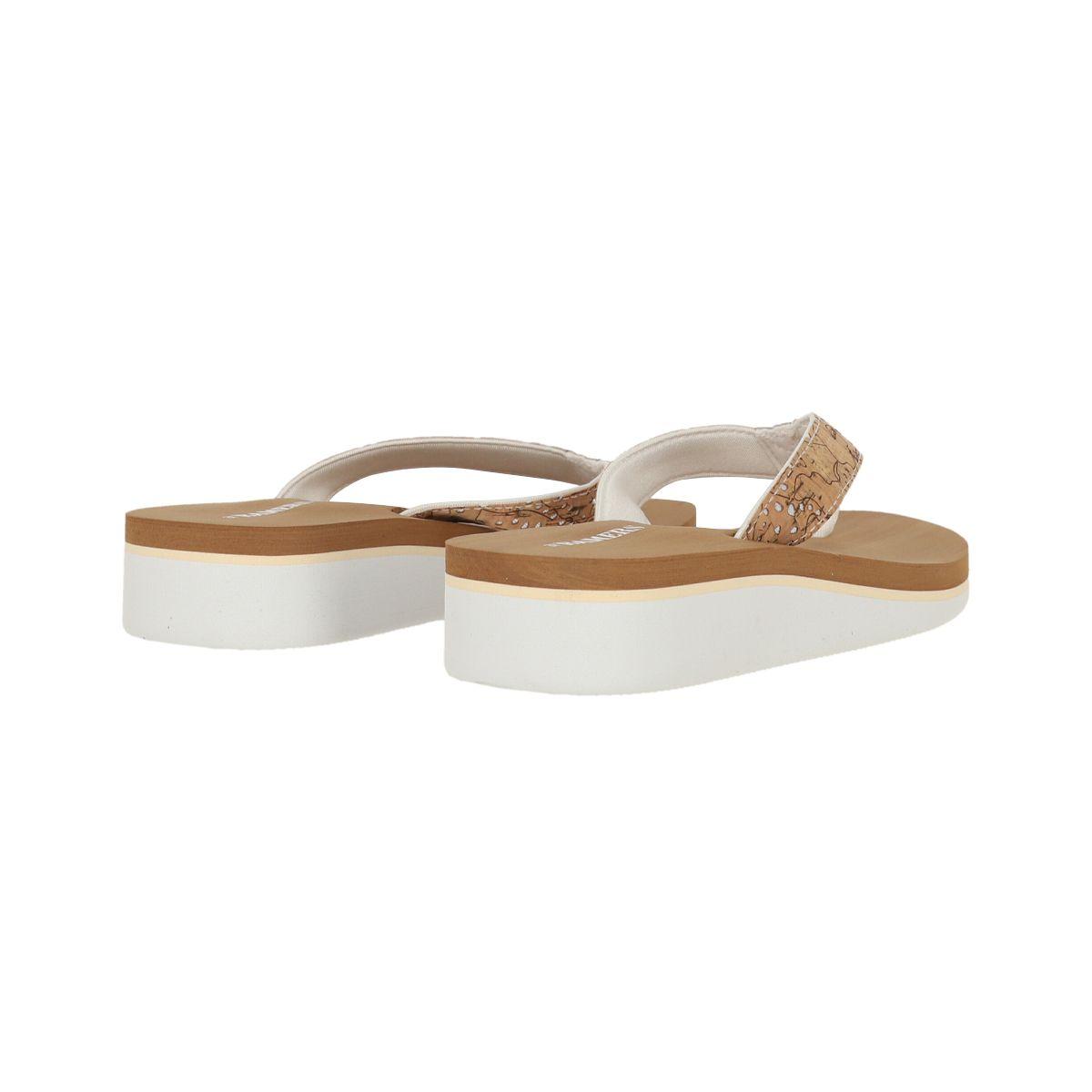 Sandalia Bamers Mujer Woodie Mid Café/Blanco-3