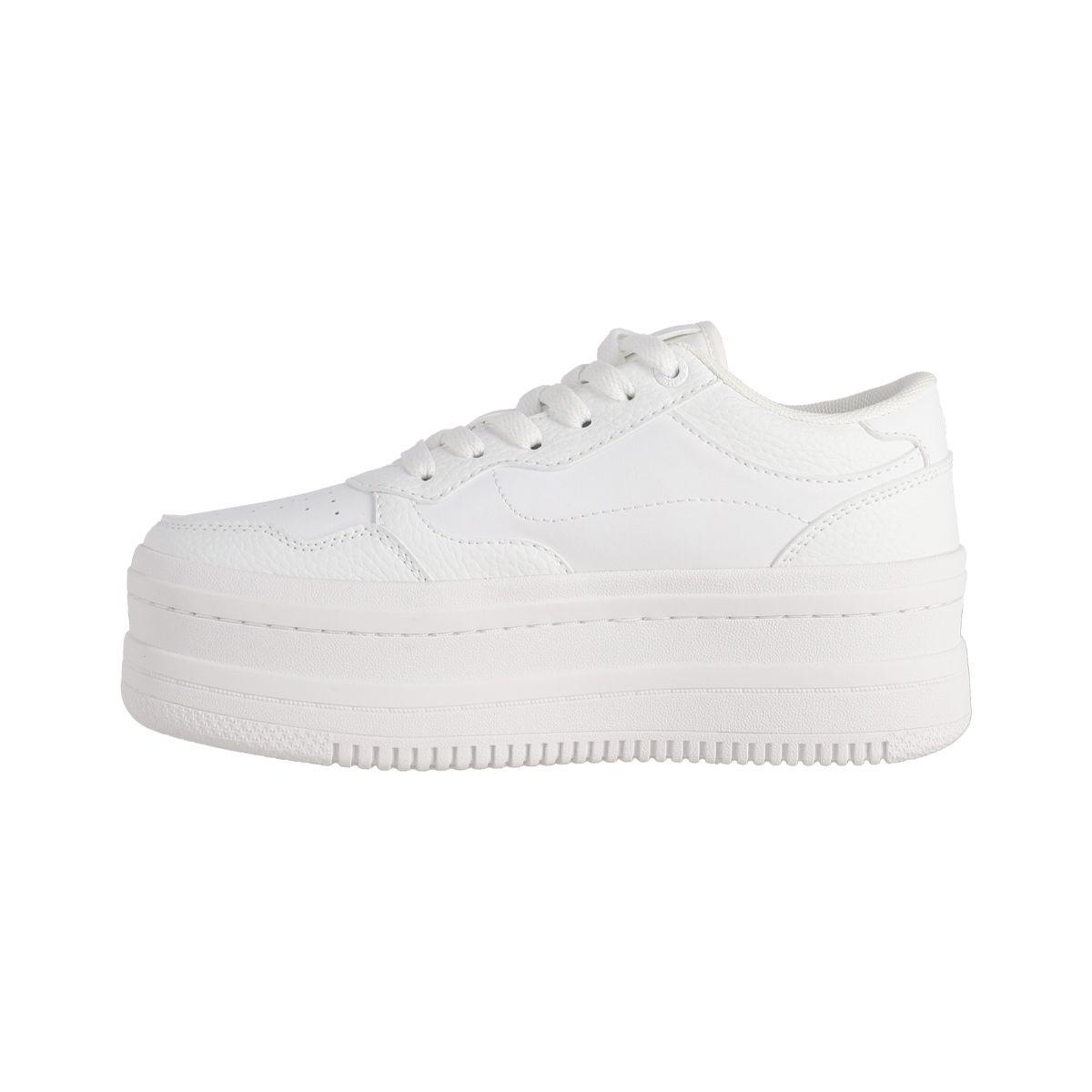 Zapatillas Plataforma Mujer Bamers Girona High Blanco-1