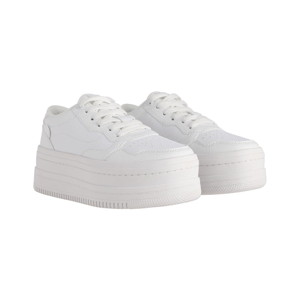 Zapatillas Plataforma Mujer Bamers Girona High Blanco-4