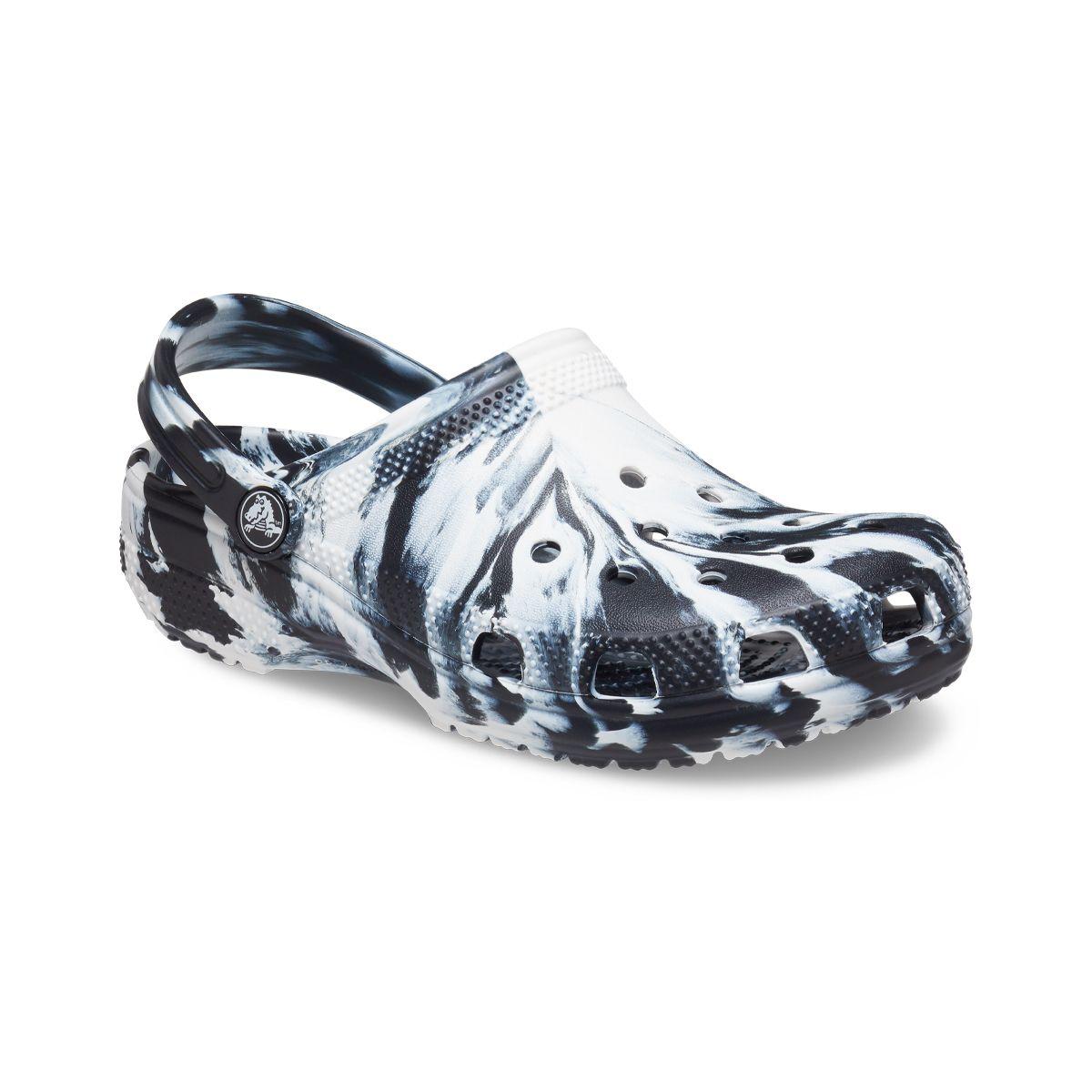 Zueco Crocs Classic Marbled Niños Black/White-0