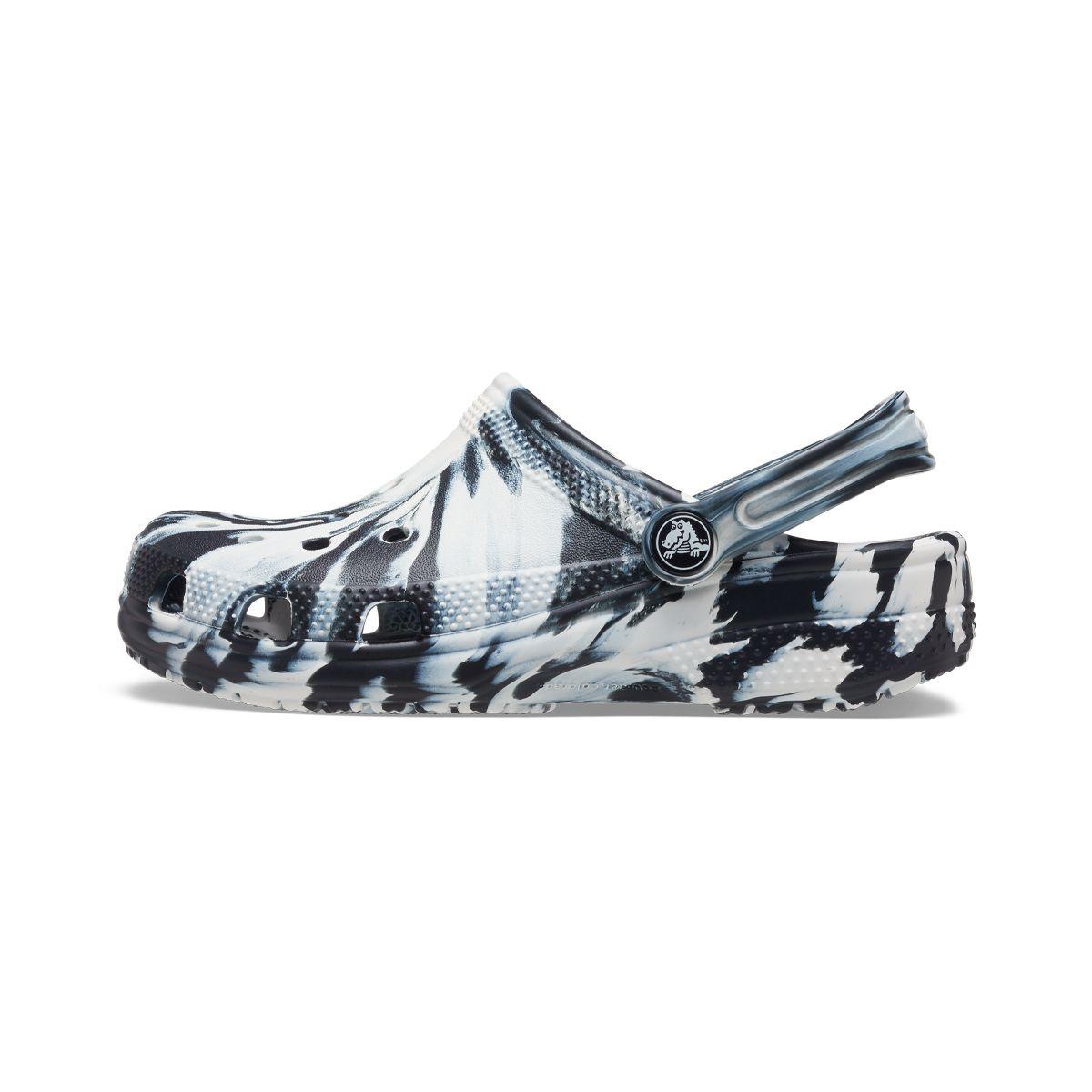 Zueco Crocs Classic Marbled Niños Black/White-2