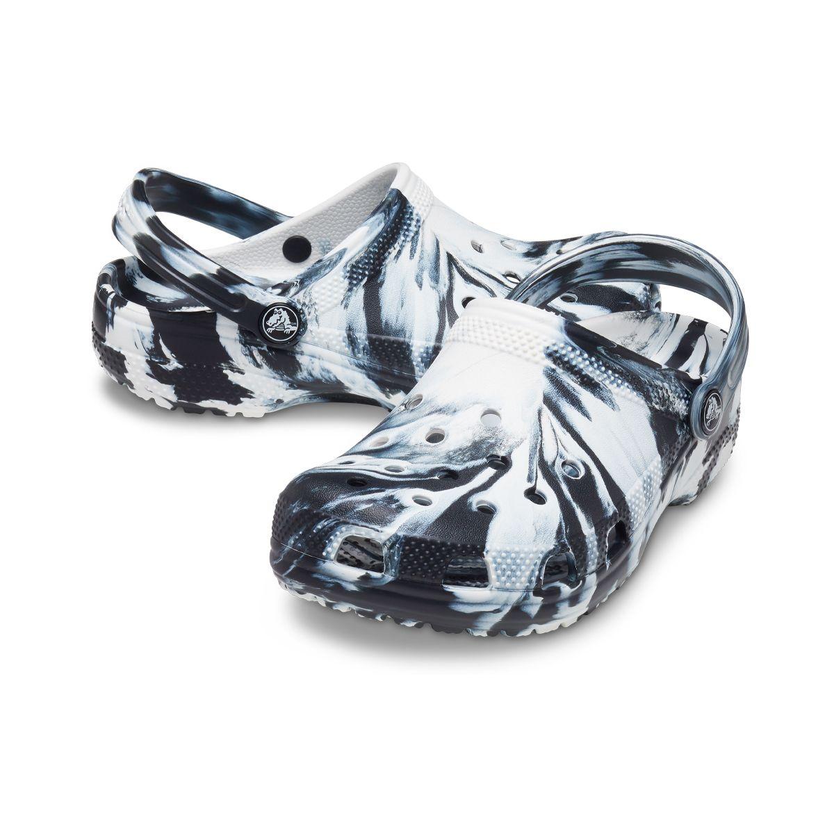 Zueco Crocs Classic Marbled Niños Black/White-6