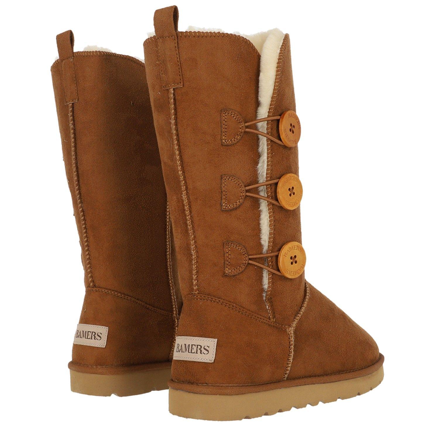 Bota Bamers Blast Button High Fiber Mujer Caramelo-4