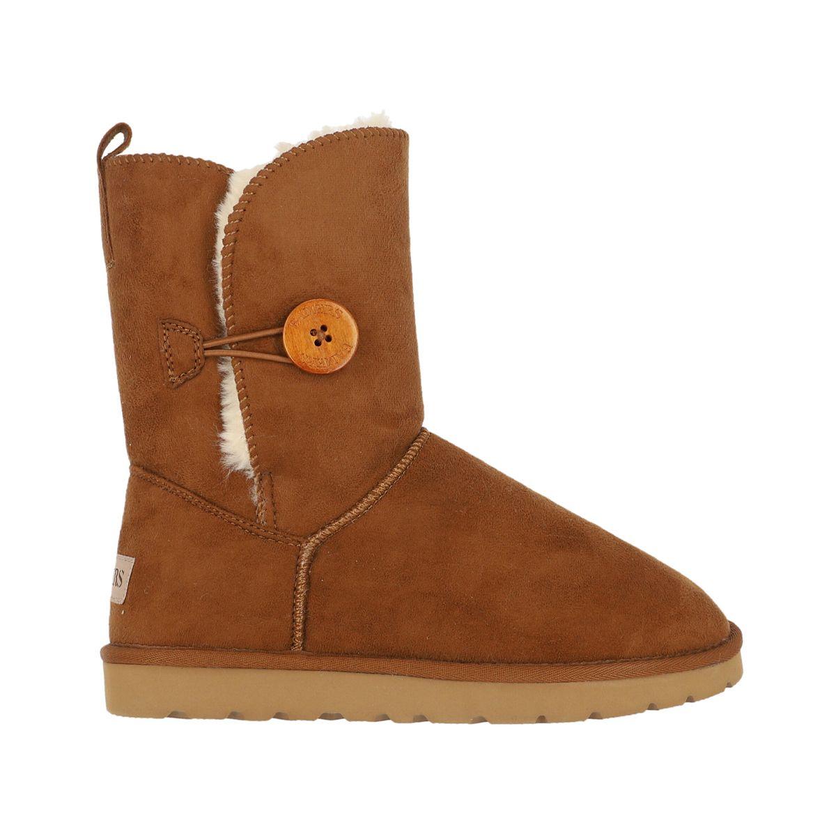 Bota Mujer Bamers Blast Button Fibra Café-0