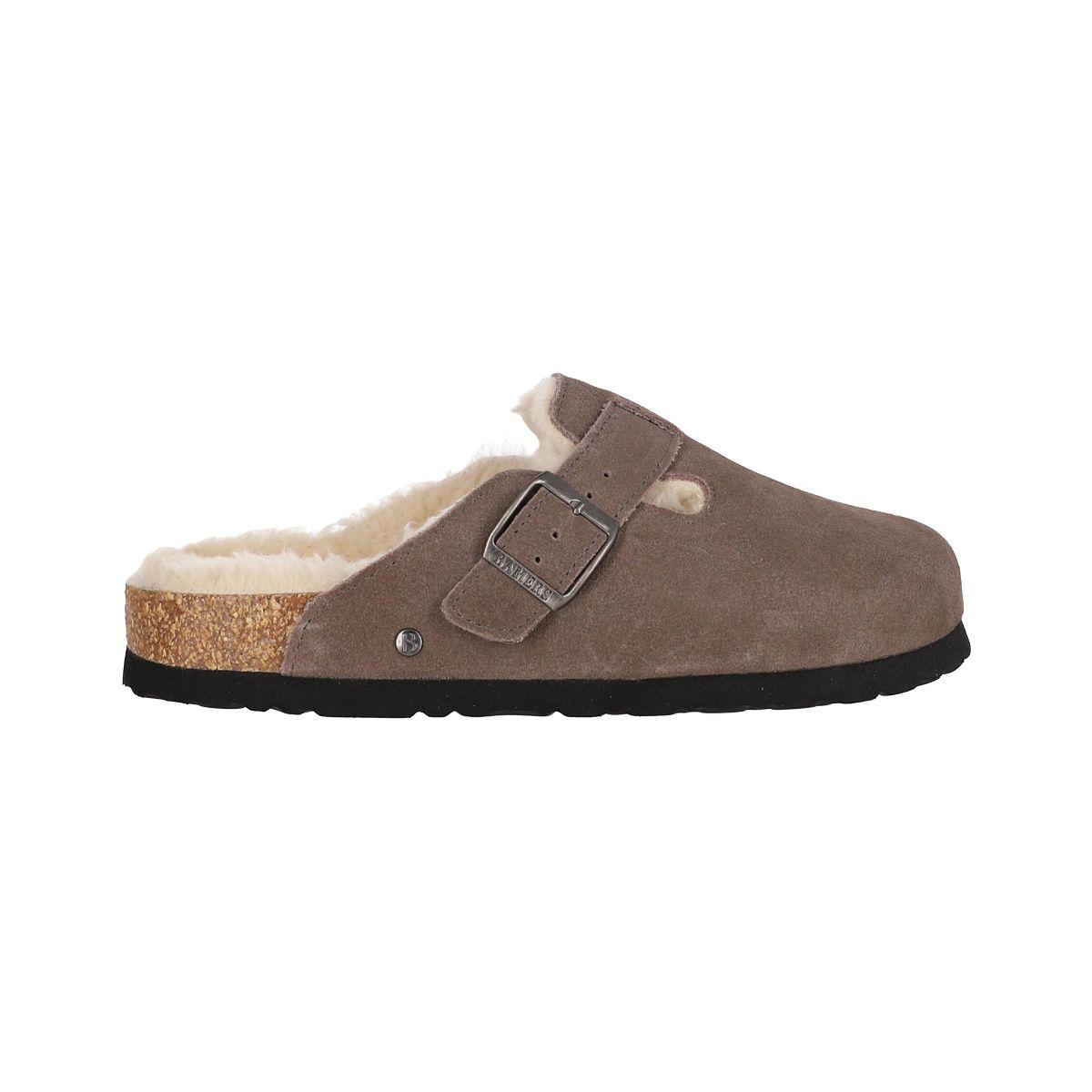 Pantufla Bamers Slipper Classic Fur Cuero Mujer Café-0