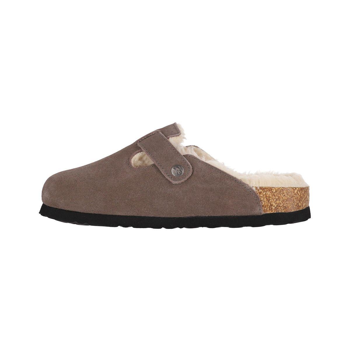 Pantufla Bamers Slipper Classic Fur Cuero Mujer Café-1
