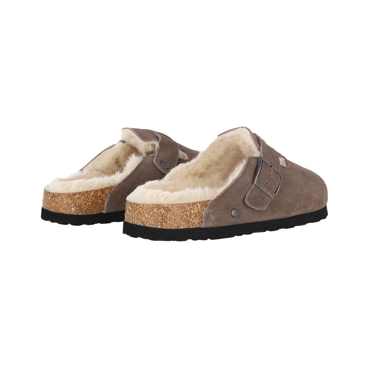 Pantufla Bamers Slipper Classic Fur Cuero Mujer Café-4