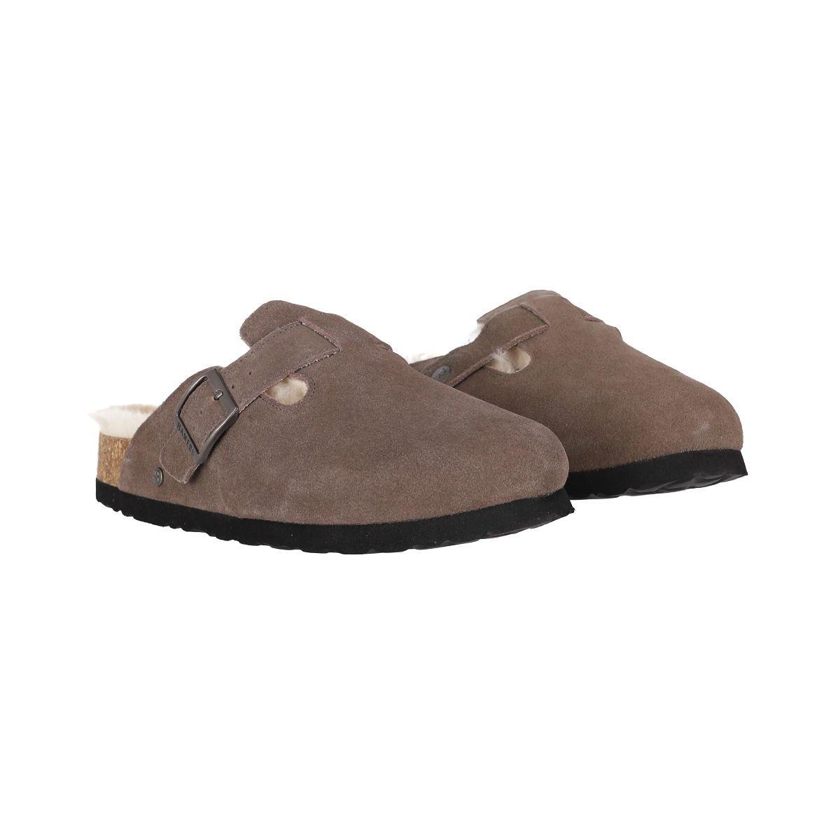 Pantufla Bamers Slipper Classic Fur Cuero Mujer Café-5