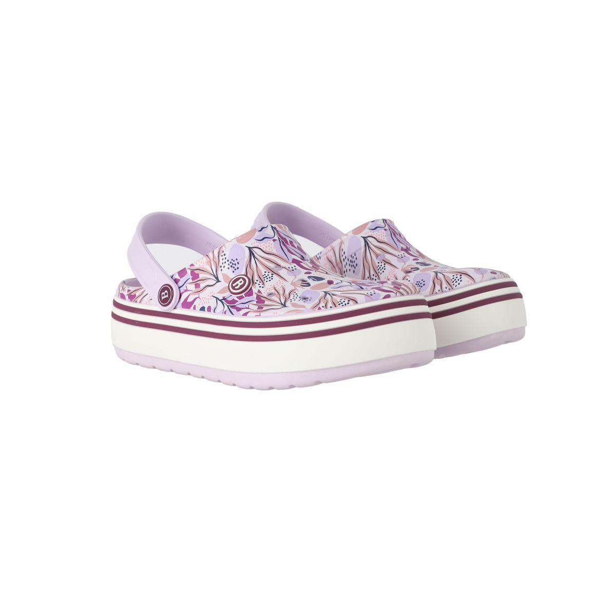 Zuecos Plataforma Mujer Bamers Airline Print-4