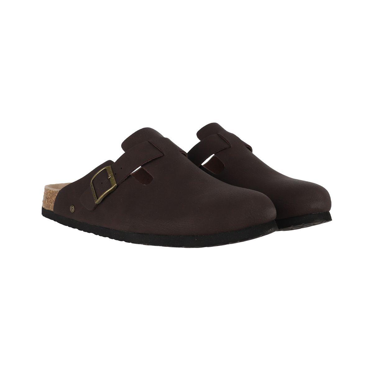 Zuecos Hombre Slipper Classic Buckle Café Bamers-4